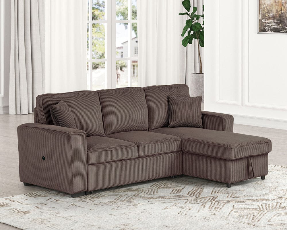 Furniture of America - Yves Sectional in Brown - FM6964BR-SECT View 1