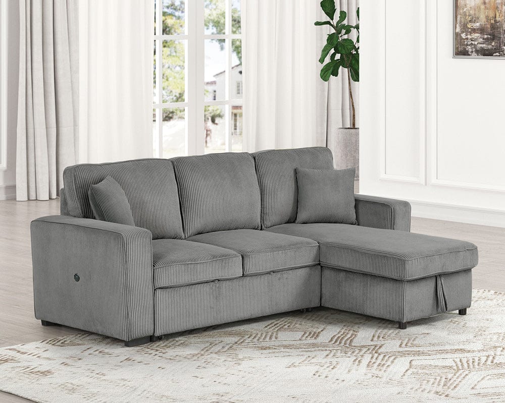 Furniture of America - Yves Sectional in Dark Gray - FM6964DG-SECT View 1