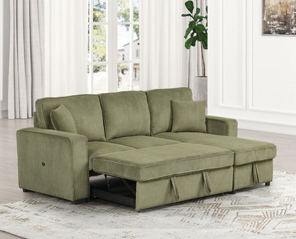 Furniture of America - Yves Sectional in Green - FM6964GR-SECT View 2