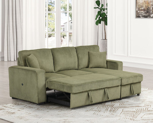 Furniture of America - Yves Sectional in Green - FM6964GR-SECT View 2