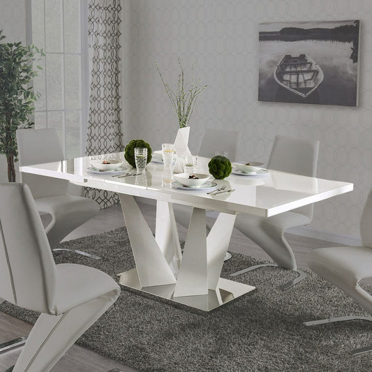 Furniture of America - Zain Dining Table in White/Chrome - FOA3742T-TABLE View 1