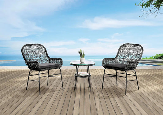 Furniture of America - Zalika - 3 Pc. Conversation Set, Black - FM80010BK-T-3PC view 1