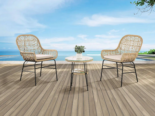 Furniture of America - Zalika - 3 Pc. Conversation Set, Natural - FM80010NT-T-3PC view 1