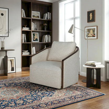 Furniture of America - Zebina - Swivel Chair - Khaki - FM-AC6014LB-SW view 1