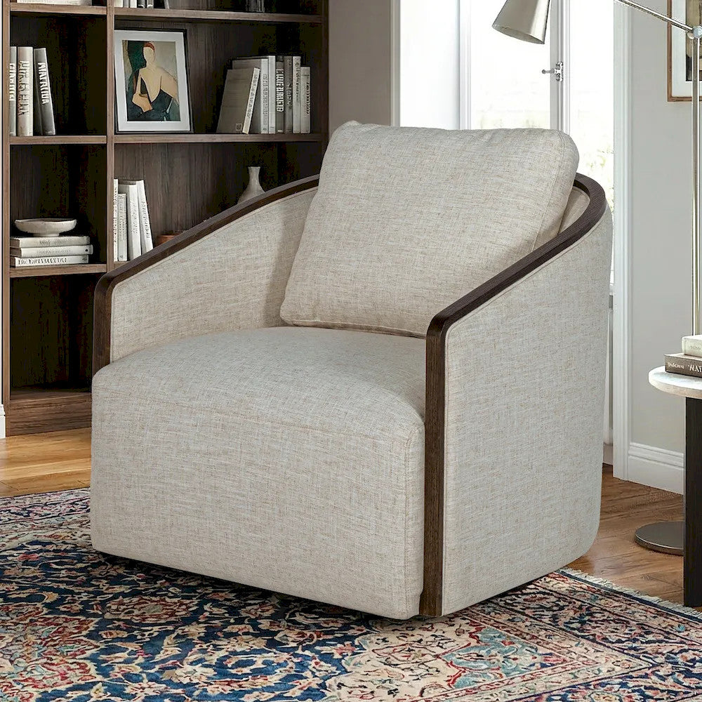 Furniture of America - Zebina - Swivel Chair - Khaki - FM-AC6014LB-SW view 2