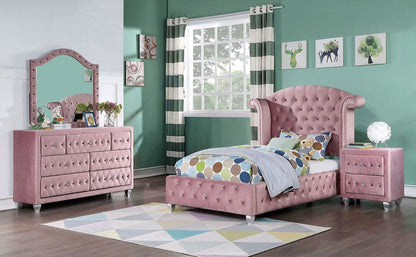 Furniture of America - Zohar 4 Pc. Twin Bedroom Set in Pink - CM7130PK-T-4PC View 1