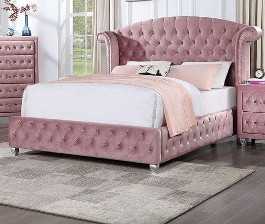 Furniture of America - Zohar Queen Bed in Pink - CM7130PK-Q-BED View 1