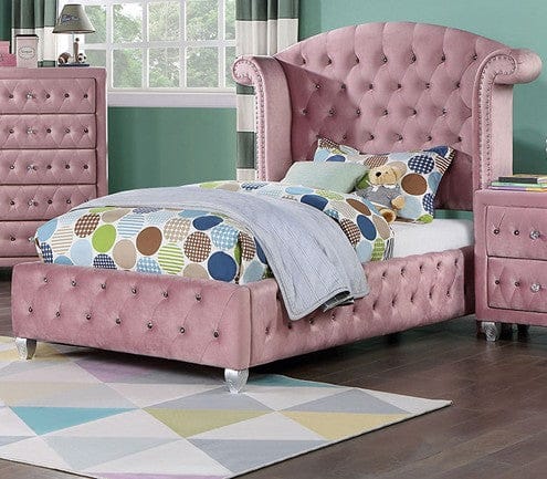 Furniture of America - Zohar Twin Bed in Pink - CM7130PK-T-BED View 1