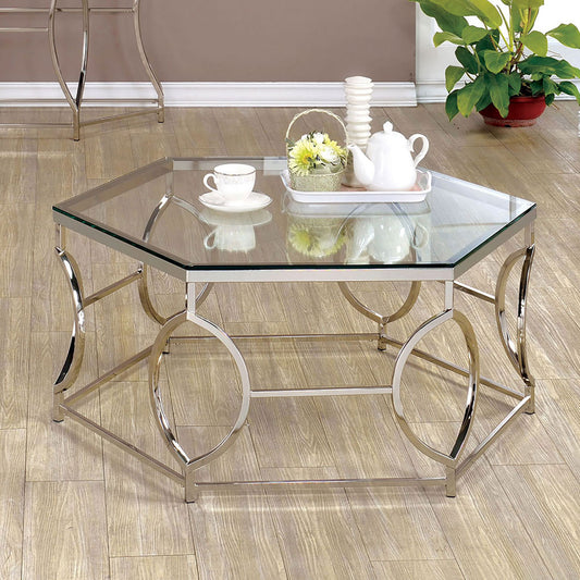 Furniture of America - Zola Coffee Table in Chrome - CM4160C View 1