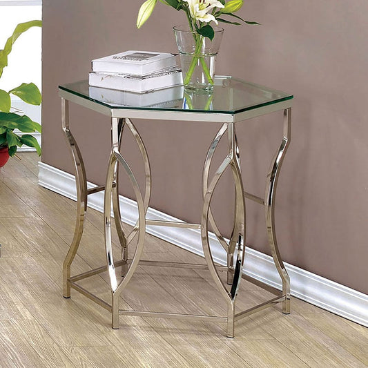 Furniture of America - Zola End Table in Chrome - CM4160E View 1