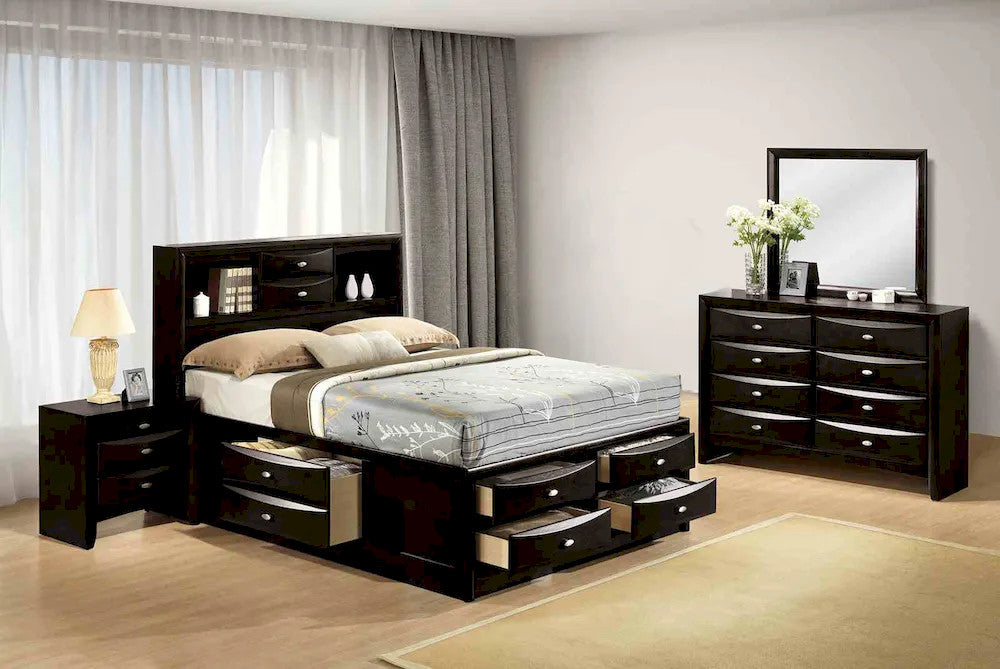 Furniture of America - Zosimo - 4 Pc. Queen Bedroom Set w/ 2NS - Black - FM7210BK-Q-5PC-2NS view 1
