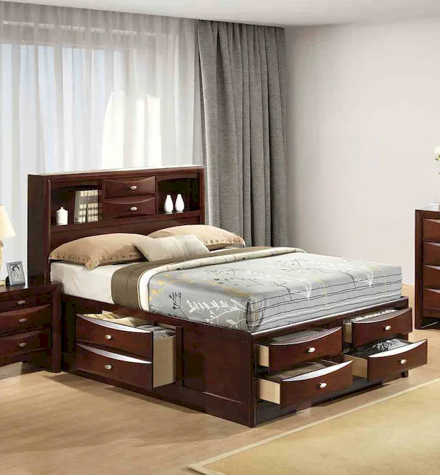 Furniture of America - Zosimo - E.King Bed, Dark Cherry - FM7210CH-EK-BED view 1