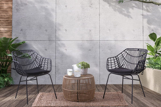 Furniture of America - Zuberi 3 Pc. Patio Conversation Set in Natural/Black - FM80003NT-3PC-02BB View 1