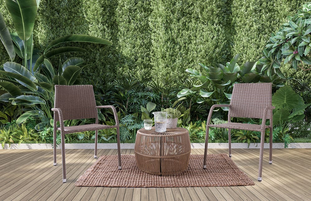 Furniture of America - Zuberi 3 Pc. Patio Conversation Set in Natural - FM80003NT-3PC-05NT View 1