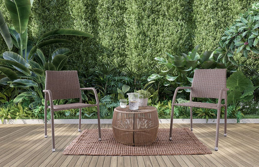 Furniture of America - Zuberi 3 Pc. Patio Conversation Set in Natural - FM80003NT-3PC-05NT View 1