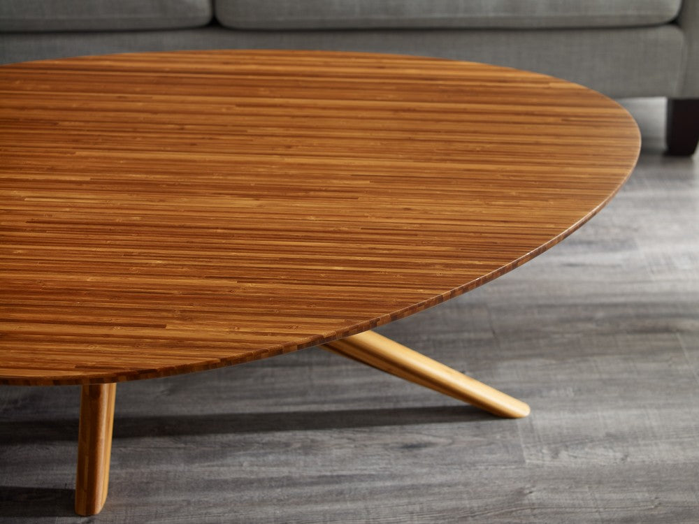 Greenington - Grace Solid Bamboo Coffee Table  Mid-Century Modern Oval Coffee Table in Amber Finish - GRC001CP view 3