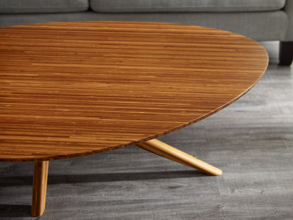 Greenington - Grace Solid Bamboo Coffee Table  Mid-Century Modern Oval Coffee Table in Amber Finish - GRC001CP view 3
