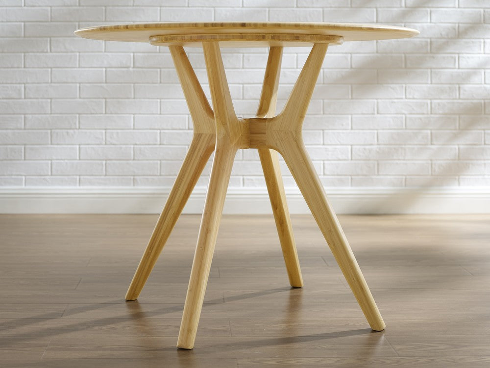 Greenington - Lily Round Dining Table  Solid Moso Bamboo 36 in Wheat Finish - LLY097SD view 5