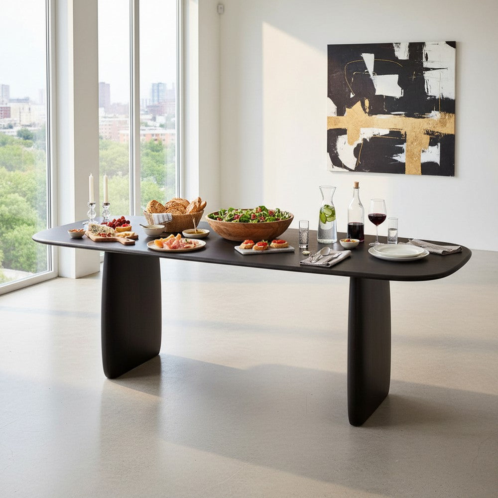 Greenington - Nash 84" Solid Moso Bamboo Dining Table in Caviar Finish - NAS002CH view 6