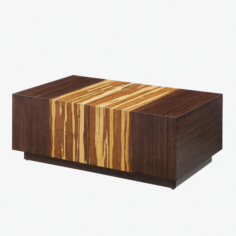 Greenington - Sarah 40 Mid-Century Modern Coffee Table with Hidden Storage in Exotic Tiger Finish - SRH015BG view 1