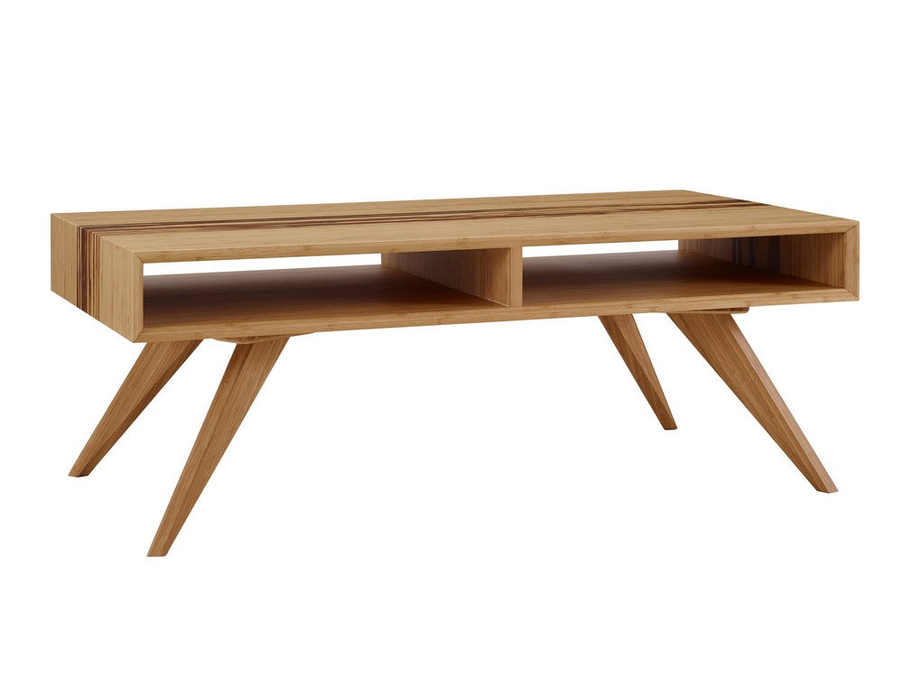 Greenington - Sarah Solid Bamboo Coffee Table with Open Shelf Storage & Exotic Tiger Detailing - SRH010GD view 1
