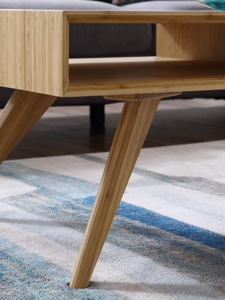 Greenington - Sarah Solid Bamboo Coffee Table with Open Shelf Storage & Exotic Tiger Detailing - SRH010GD view 5