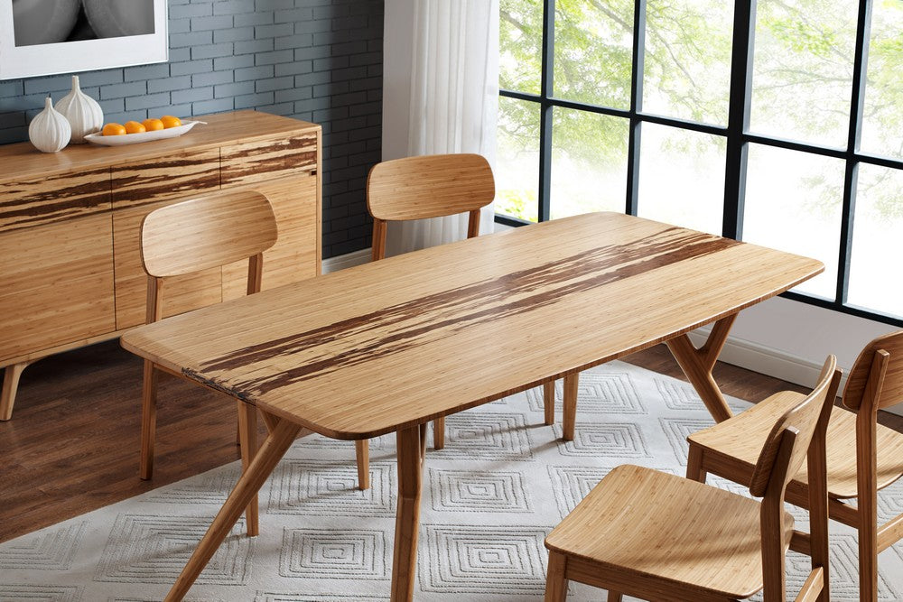 Greenington - Sarah Solid Bamboo Dining Table with Exotic Tiger Bamboo Center Panel - SRH008GD view 3