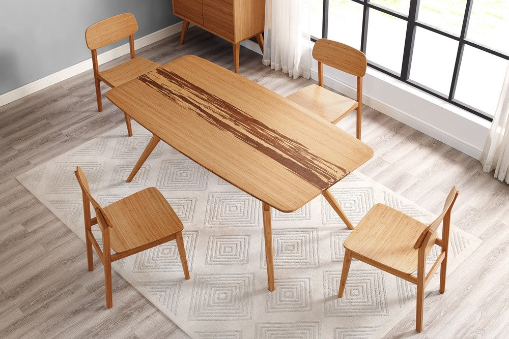 Greenington - Sarah Solid Bamboo Dining Table with Exotic Tiger Bamboo Center Panel - SRH008GD view 4