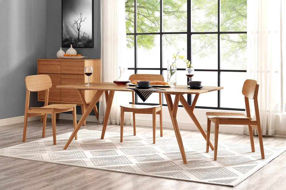 Greenington - Sarah Solid Bamboo Dining Table with Exotic Tiger Bamboo Center Panel - SRH008GD view 7