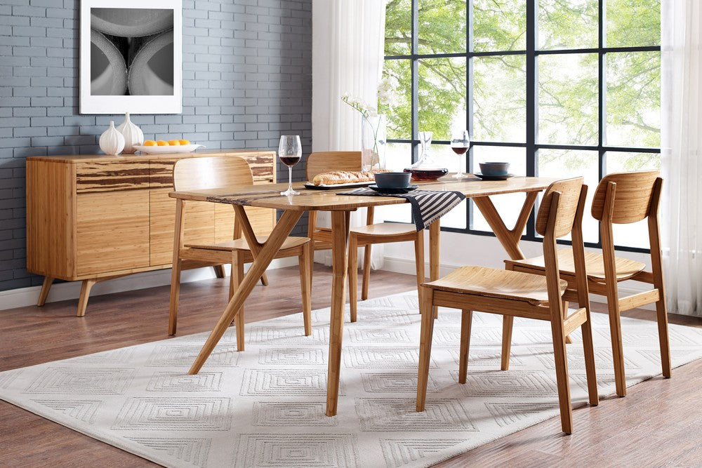 Greenington - Sarah Solid Bamboo Dining Table with Exotic Tiger Bamboo Center Panel - SRH008GD view 8