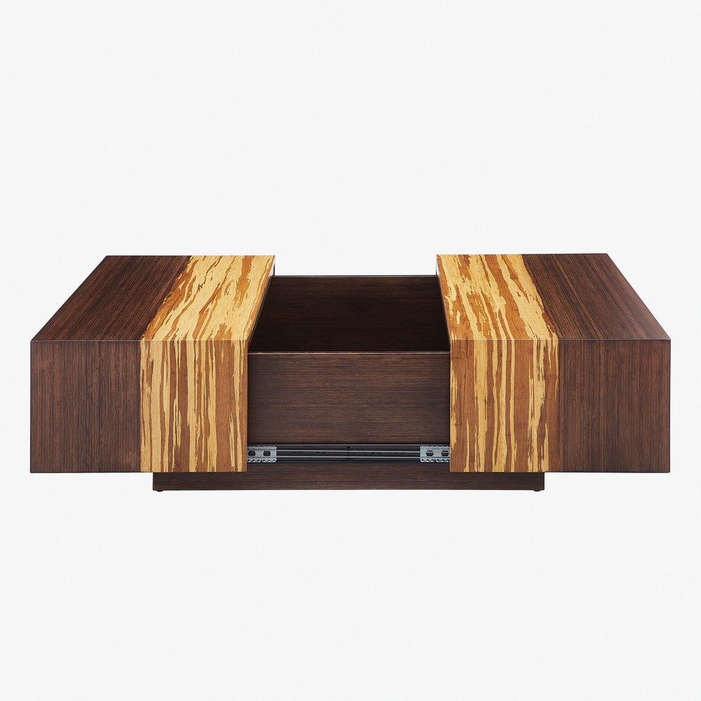 Greenington - Sarah Solid Bamboo Square Coffee Table with Hidden Storage - SRH014BG view 3