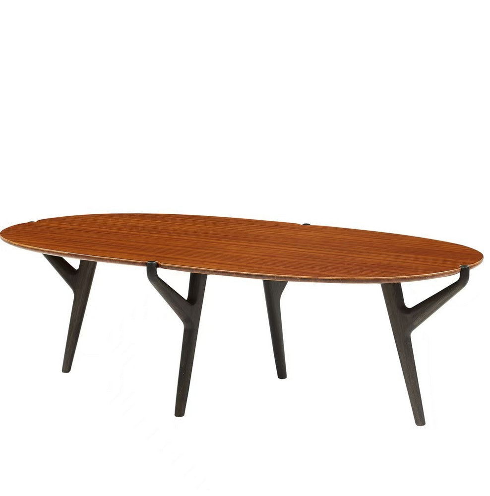 Greenington - Trinity Mid-Century Modern Bamboo Coffee Table  Oval Amber Finish - TRY002CP view 1