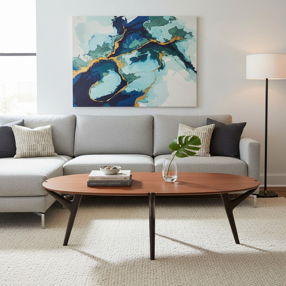 Greenington - Trinity Mid-Century Modern Bamboo Coffee Table  Oval Amber Finish - TRY002CP view 4