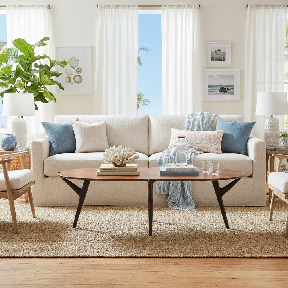 Greenington - Trinity Mid-Century Modern Bamboo Coffee Table  Oval Amber Finish - TRY002CP view 5