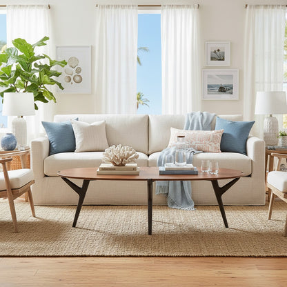 Greenington - Trinity Mid-Century Modern Bamboo Coffee Table  Oval Amber Finish - TRY002CP view 5