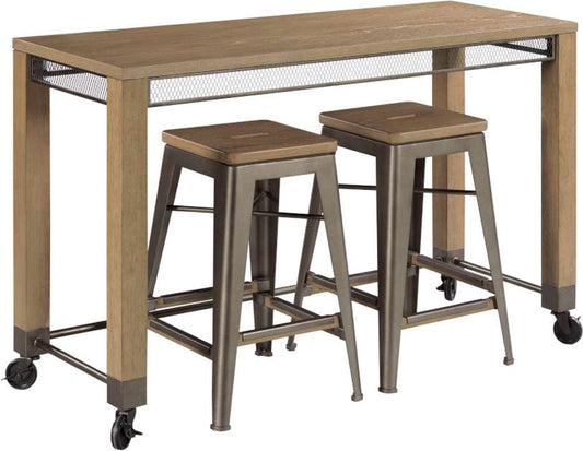 Hammary - Maya Counter Console with 2 Stools - 070-587_CLOSEOUT-HC veiw 1