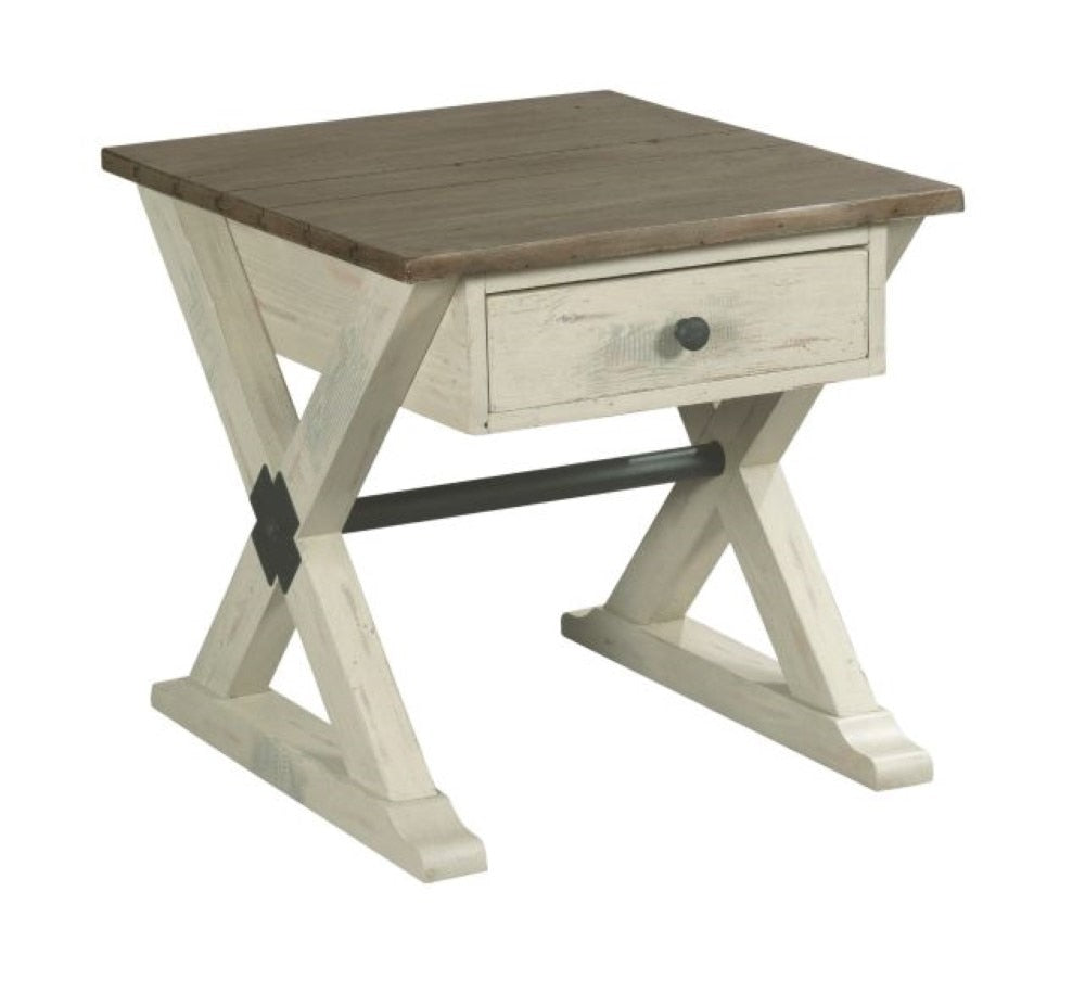 Hammary - Reclamation Place Trestle Drawer End Table - 523-915W veiw 1