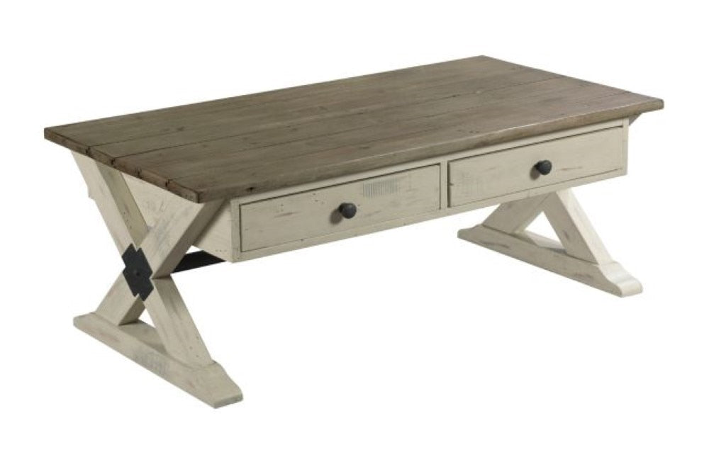 Hammary - Reclamation Place Trestle Rectangular Cocktail Table - 523-910W veiw 1