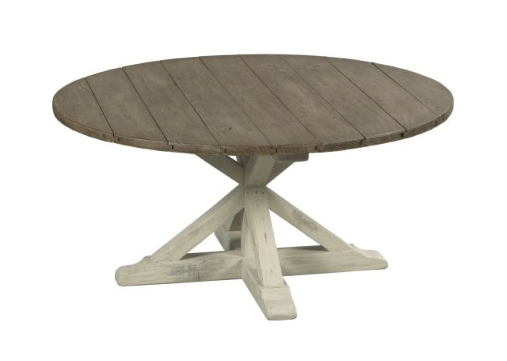 Hammary - Reclamation Place Trestle Round Cocktail Table - 523-911W veiw 1