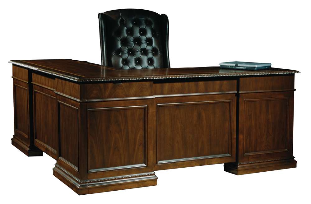 Hekman Furniture - Old World Walnut Burl - Executive L-shape Desk - 79167 veiw 2