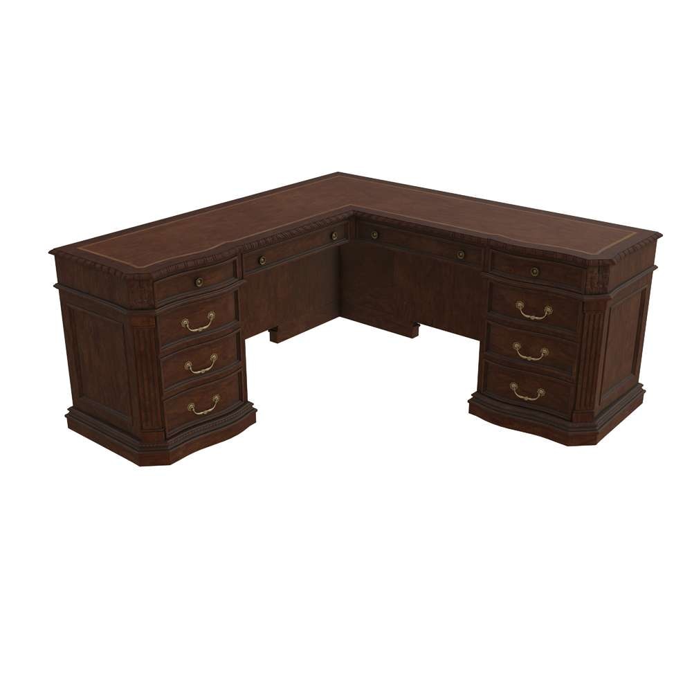 Hekman Furniture - Old World Walnut Burl - Executive L-shape Desk - 79167 veiw 4