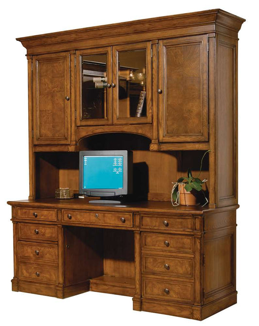 Hekman Furniture - Urban Ash Burl - Executive Deck and Credenza - 79102_79101 veiw 1