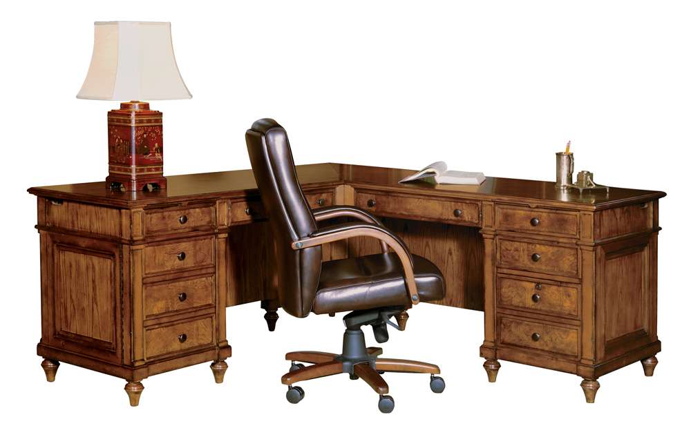Hekman Furniture - Urban Ash Burl - Executive L-shape Desk - 79107 veiw 1