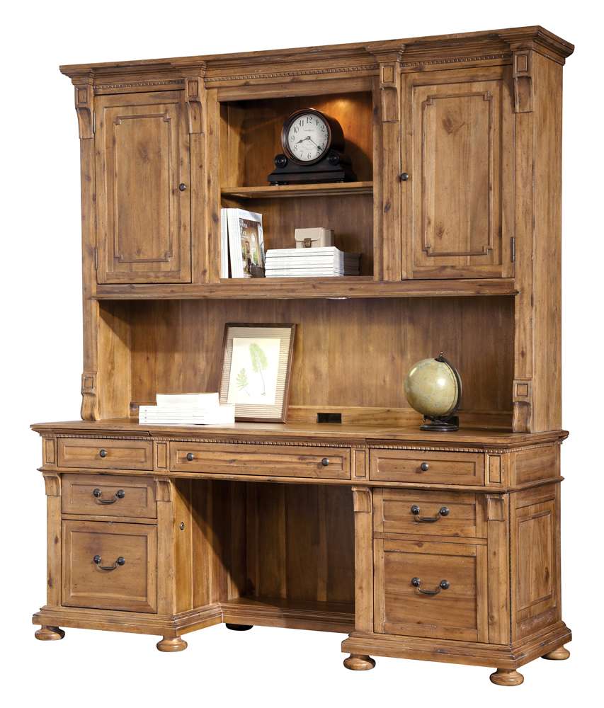 Hekman Furniture - Wellington Hall Office - Executive Deck and Credenza - 79302_79301 veiw 1
