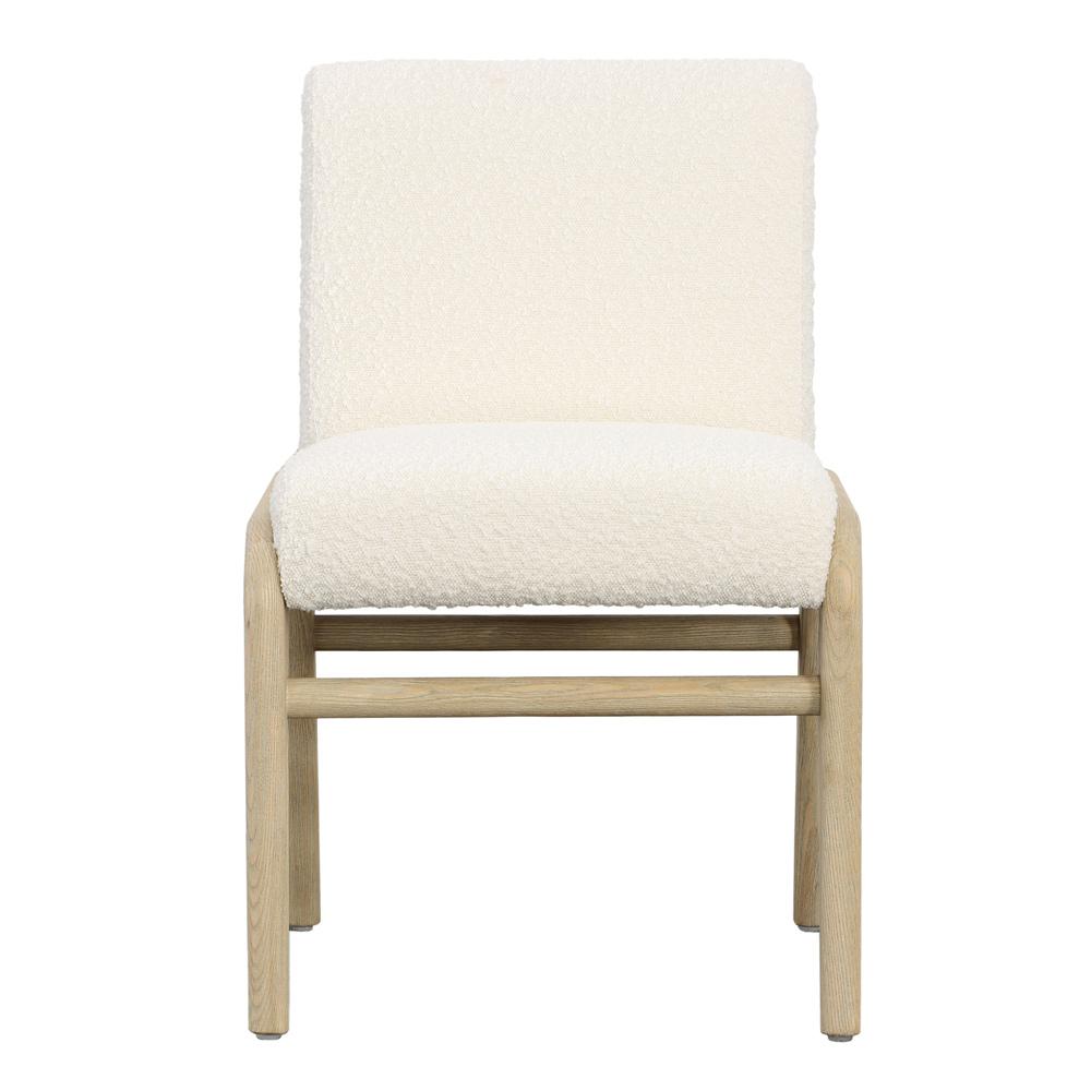 Henry & Mason - Ali Warm Washed Ash Wood Dining Chair with Ivory Boucle Fabric - DV7512 veiw 2