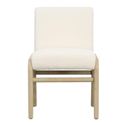 Henry & Mason - Ali Warm Washed Ash Wood Dining Chair with Ivory Boucle Fabric - DV7512 veiw 2