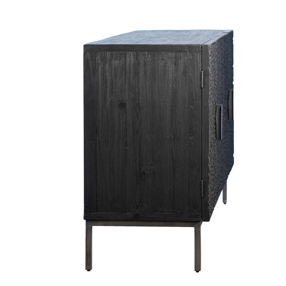 Henry & Mason - Allegen Reclaimed Pine Sideboard in Black with Antique Iron Legs - DV7073 veiw 2