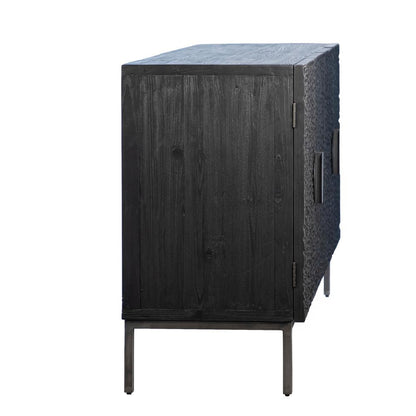 Henry & Mason - Allegen Reclaimed Pine Sideboard in Black with Antique Iron Legs - DV7073 veiw 2
