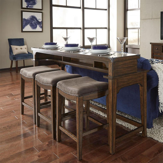 Henry & Mason - Alpine Horizons 4 Piece Console Set (1 Console & 3 Stools) in Russet Brown - AFA02386 view 1