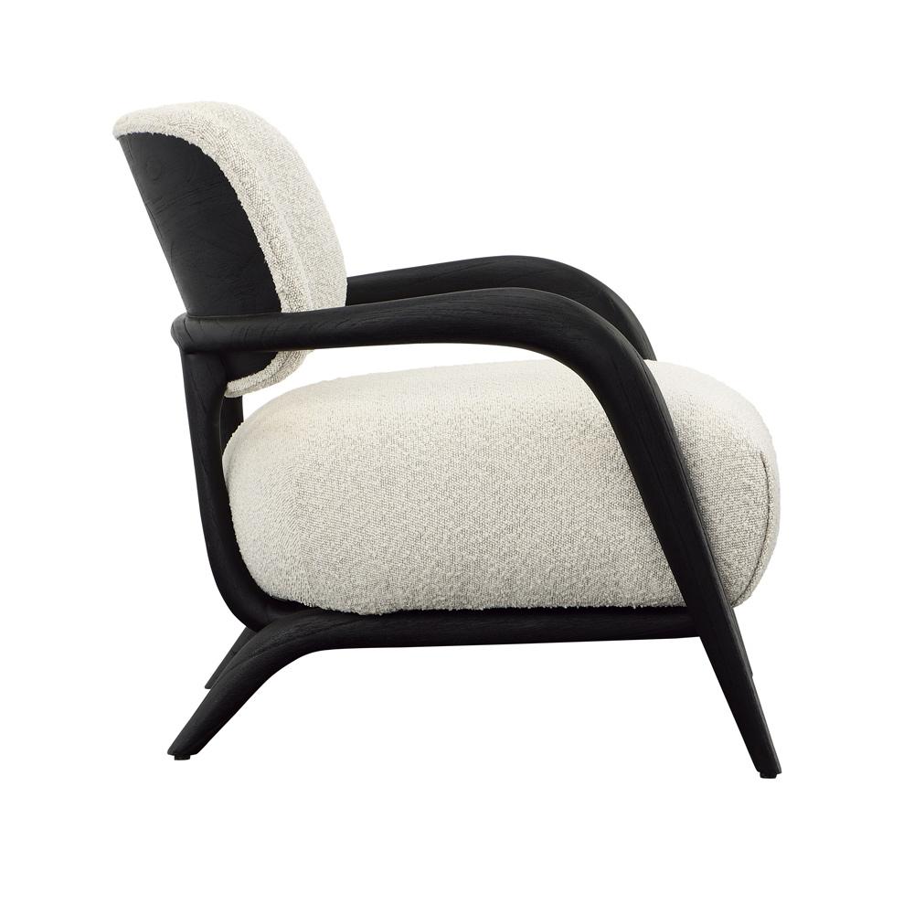 Henry & Mason - Anacosta Occasional Chair in Black Wood with Ivory Boucle Upholstery - DV7120 veiw 3